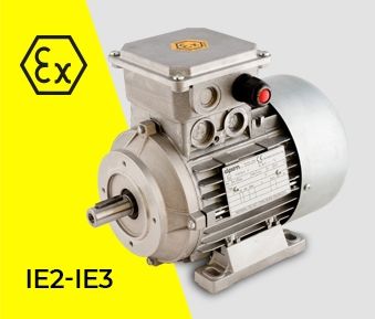 Motor eléctrico Orange1 Serie JH–KH con carcasa de aluminio, eficiencia IE2/IE3 y certificación ATEX, diseñado para zonas peligrosas industriales.